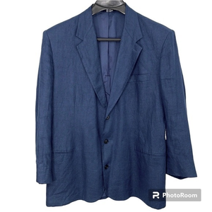The Gap‎ men’s XL 100% linen blue jacket blazer. Vintage 90s. EUC